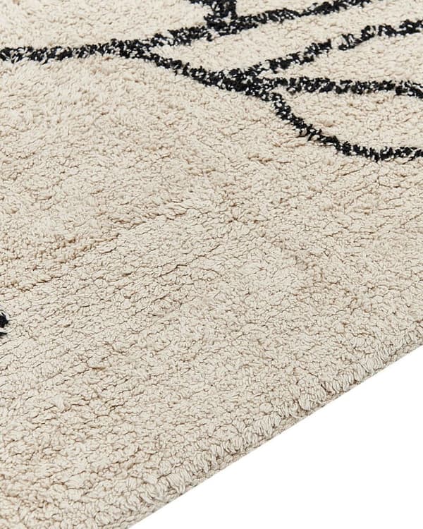 Bomullsmatta 80 x 150 cm beige och svart SAZLI Lumarko!