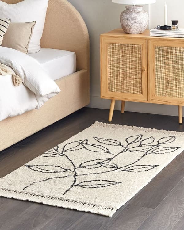 Bomullsmatta 80 x 150 cm beige och svart SAZLI Lumarko!