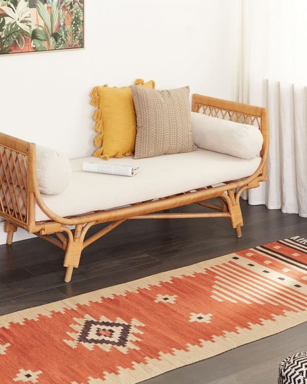 Bomulls kelim matta 80 x 300 cm orange GAVAR Lumarko!