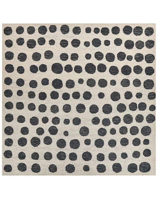 Ullmatta 200 x 200 cm beige och svart HAVRAN Lumarko!