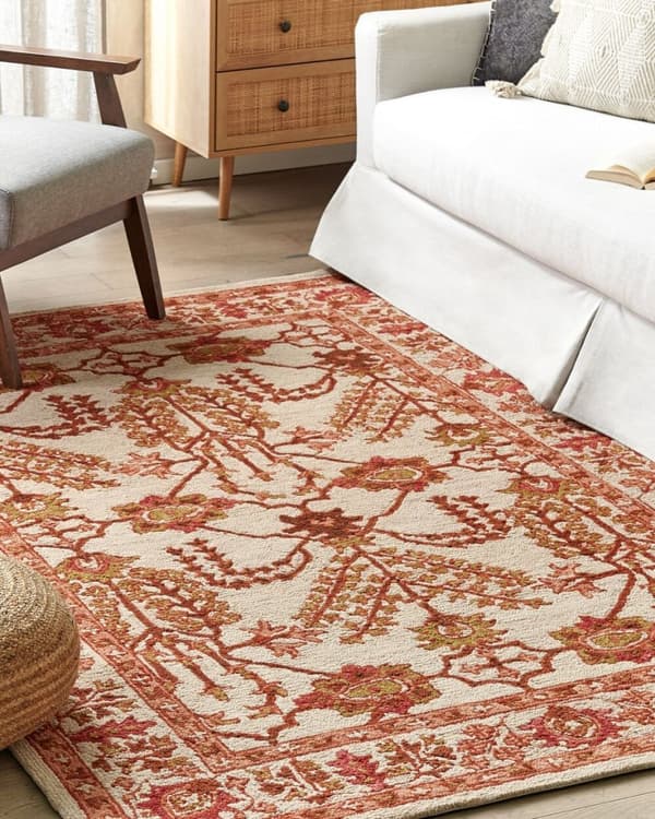 Uldtæppe 200 x 200 cm orange-beige ADILCEVAZ Lumarko!