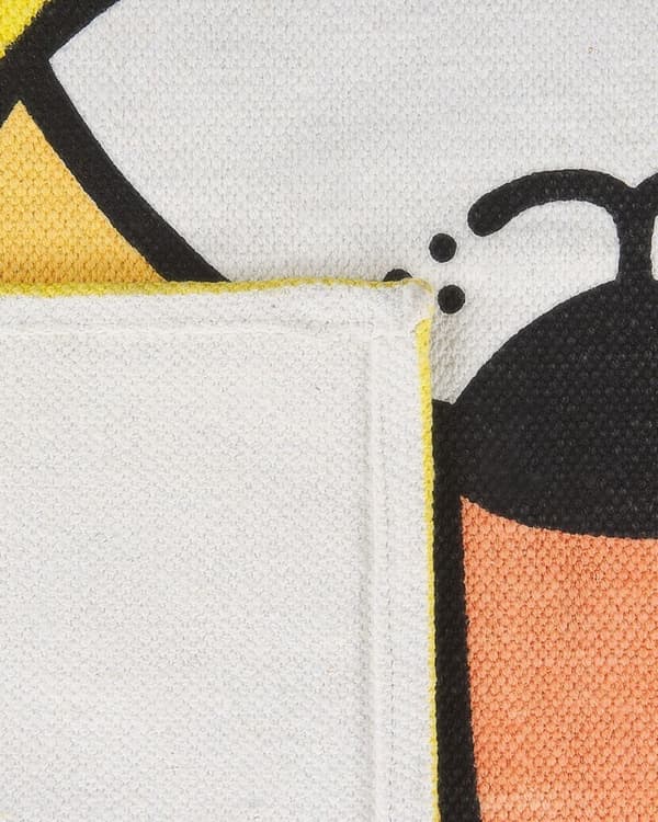 Børnetæppe i bomuld med tigermotiv 60 x 90 cm gul RANCHI Lumarko!