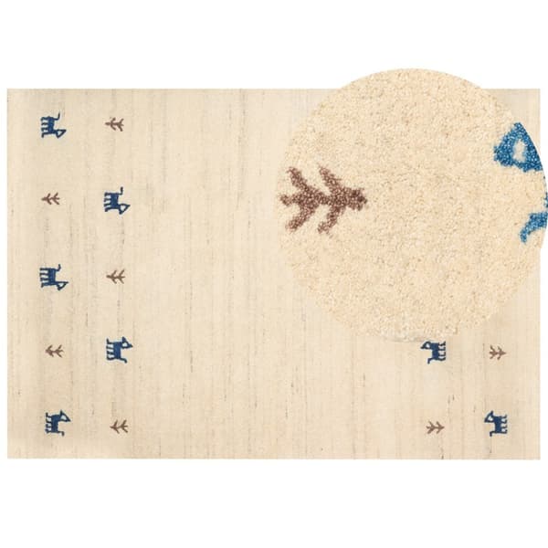 Ull gabbeh matta 160 x 230 cm beige YALI Lumarko!