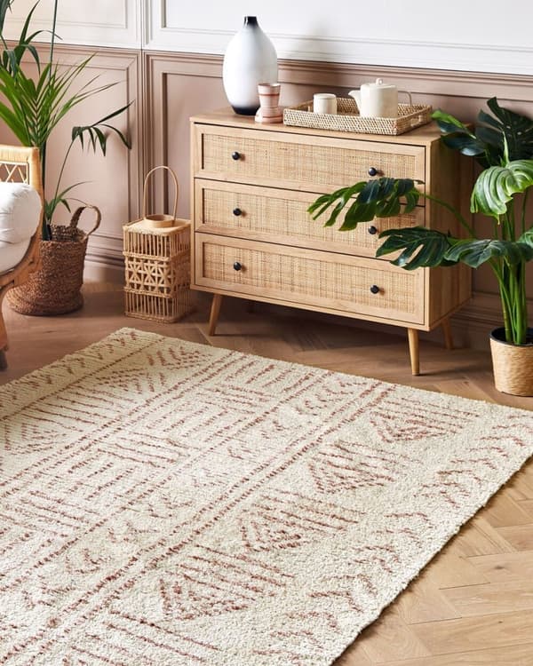 Bomuldstæppe 140 x 200 cm beige-pink EDIRNE Lumarko!