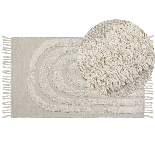 Puuvillamatto 80 x 150 cm beige HAKKARI Lumarko!