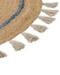 Miniatyrbillede 5 af 8: Rundt jutetæppe 140 cm beige-blå OBAKOY Lumarko!