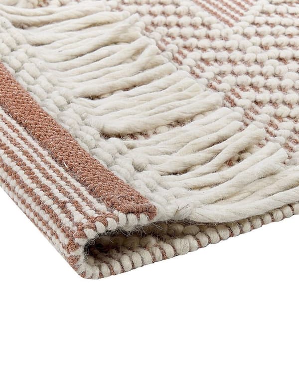 Uldtæppe 160 x 230 cm beige-brun KESTEL Lumarko!