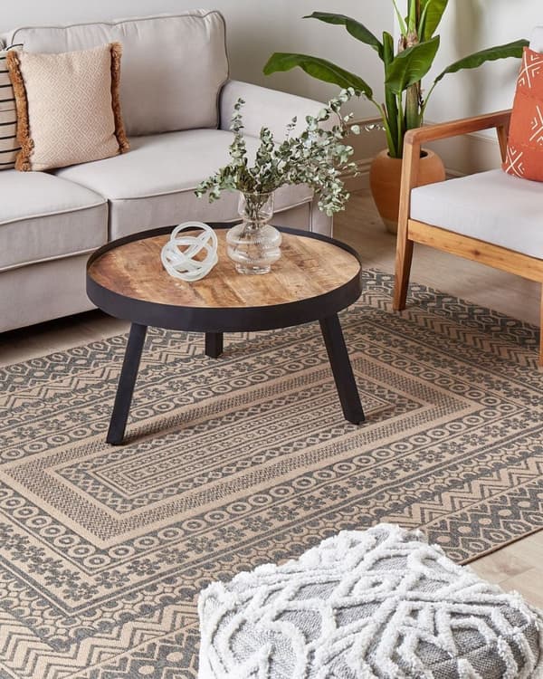 Matta 160 x 230 cm beige-grå BAGLAR Lumarko!