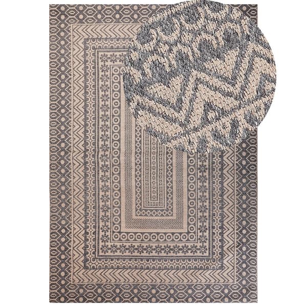 Matta 160 x 230 cm beige-grå BAGLAR Lumarko!