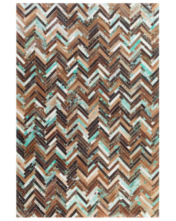 Patchwork-lädermatta 140 x 200 cm flerfärgad AMASYA Lumarko!