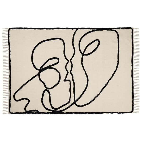 Puuvillamatto 160 x 230 cm beige ja musta KONUR Lumarko!