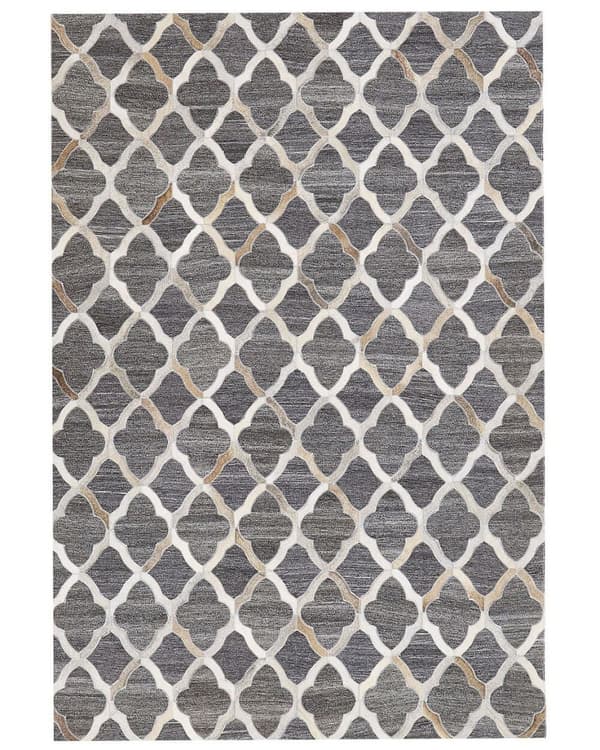 Nahkamatto 160 x 230 cm harmaanbeige ROLUNAY Lumarko!
