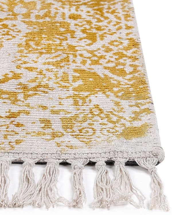 Viskosetæppe 80 x 150 cm gul-beige BOYALI Lumarko!