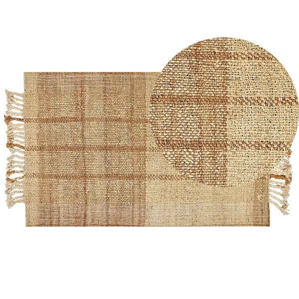 Jute tæppe 80 x 150 cm beige KARKIN Lumarko!