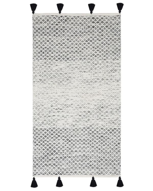 Bomuldsuldstæppe 80 x 150 cm sort og hvid GEMLIK Lumarko!