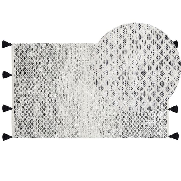 Bomuldsuldstæppe 80 x 150 cm sort og hvid GEMLIK Lumarko!