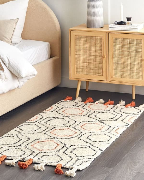 Puuvillamatto 80 x 150 cm beige-oranssi HAJIPUR Lumarko!