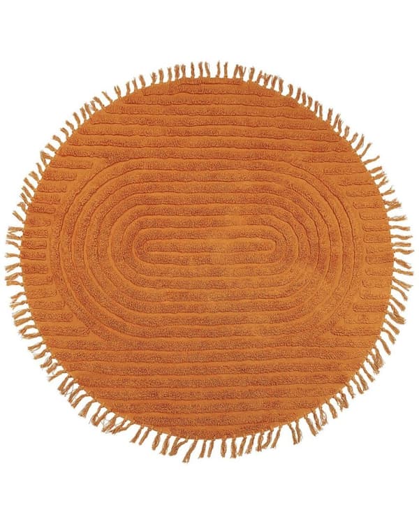 Pyöreä puuvillamatto ø 140 cm oranssi HALFETI Lumarko!