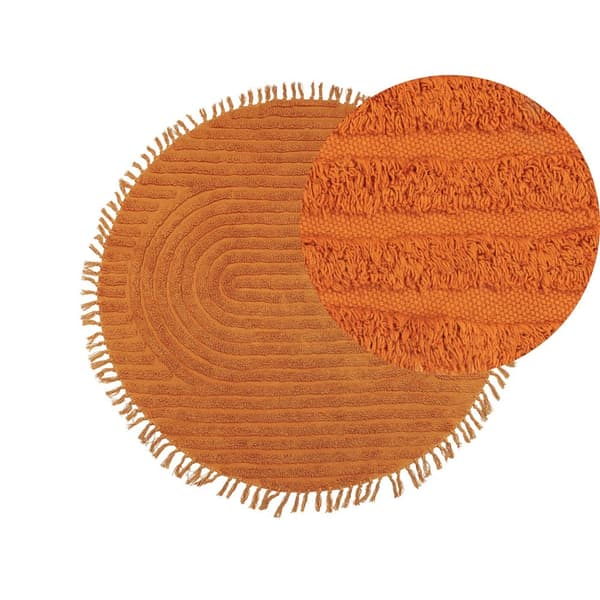 Pyöreä puuvillamatto ø 140 cm oranssi HALFETI Lumarko!