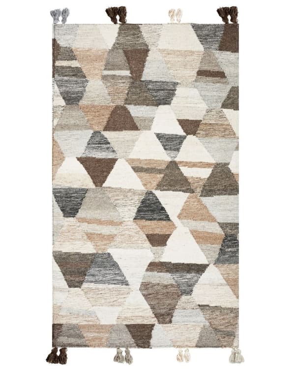 Uld kelim tæppe 80 x 150 cm flerfarvet ARGAVAND Lumarko!