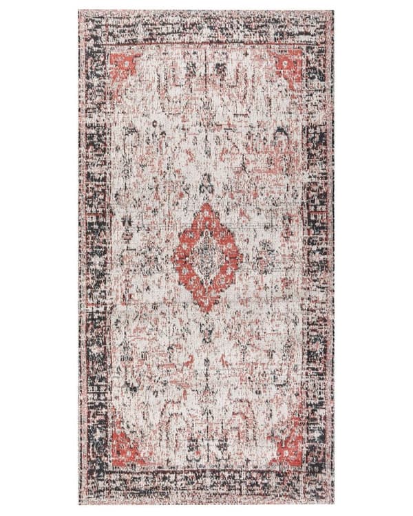 Bomuldstæppe 80 x 150 cm rødt og beige ATTERA Lumarko!