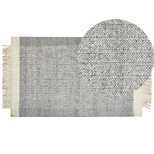 Ullmatta 80 x 150 cm grå med benvitt TATLISU Lumarko!