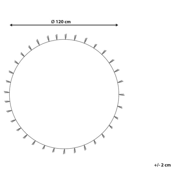 Rundt jutetæppe 120 cm flerfarvet ZANAVI Lumarko!
