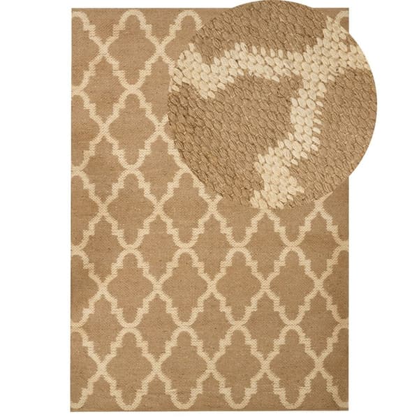 Jute tæppe 160 x 230 cm beige MERMER Lumarko!