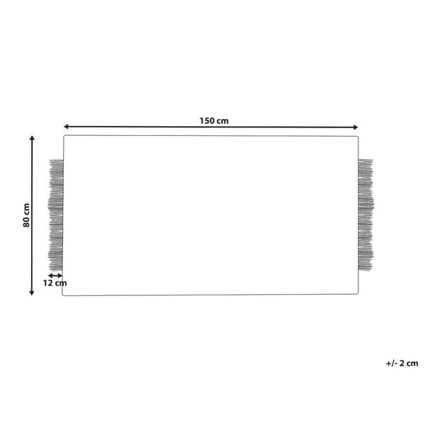 Uldtæppe 80 x 150 cm beige og sort DIVARLI Lumarko!