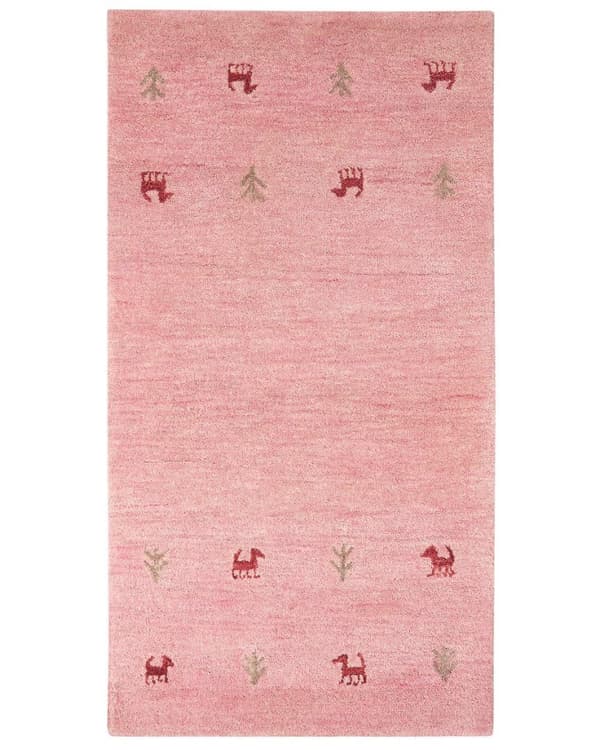 Ull gabbeh matta 80 x 150 cm rosa YULAFI Lumarko!