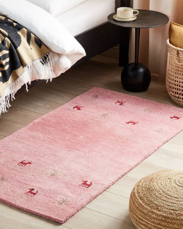 Ull gabbeh matta 80 x 150 cm rosa YULAFI Lumarko!