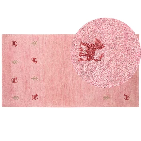 Ull gabbeh matta 80 x 150 cm rosa YULAFI Lumarko!