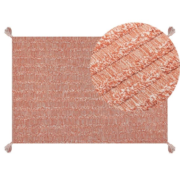 Bomullsmatta 140 x 200 cm orange MUGLA Lumarko!