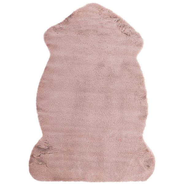 Kanin turkista jäljitelty matto pinkki UNDARA Lumarko!