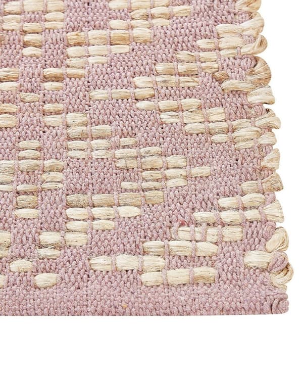Puuvillamatto 160 x 230 cm beige/pinkki GERZE Lumarko!