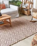 Pikkukuva 2 / 8: Puuvillamatto 160 x 230 cm beige/pinkki GERZE Lumarko!
