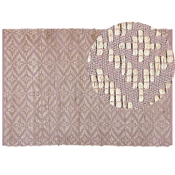 Puuvillamatto 160 x 230 cm beige/pinkki GERZE Lumarko!