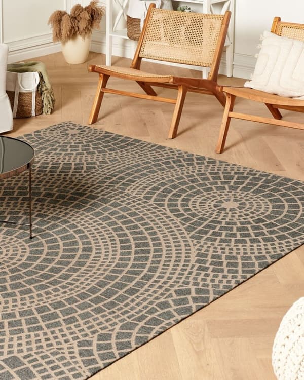 Jute tæppe 200 x 300 cm beige med grå ARIBA Lumarko!