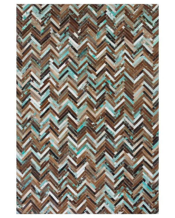 Patchwork lædertæppe 160 x 230 cm flerfarvet AMASYA Lumarko!