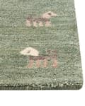 Miniatyrbillede 3 af 6: Gabbeh-tæppe i uld med dyremønster 80 x 150 cm grønt KIZARLI Lumarko!