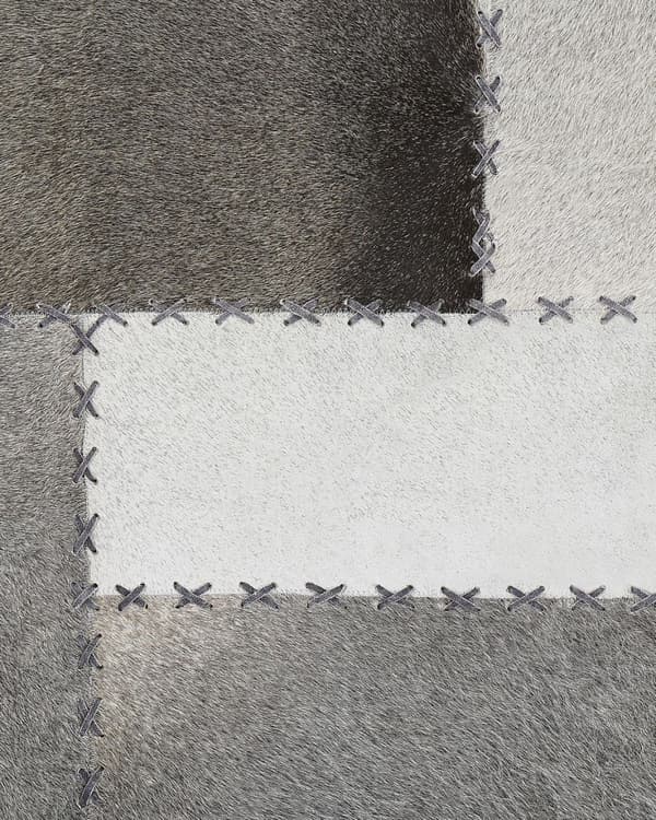 Patchwork lædertæppe brungråt 140 x 200 cm PERVARI Lumarko!