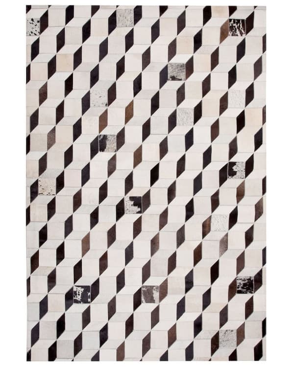 Patchwork-nahkamatto 140 x 200 cm valkoinen ALPKOY Lumarko!
