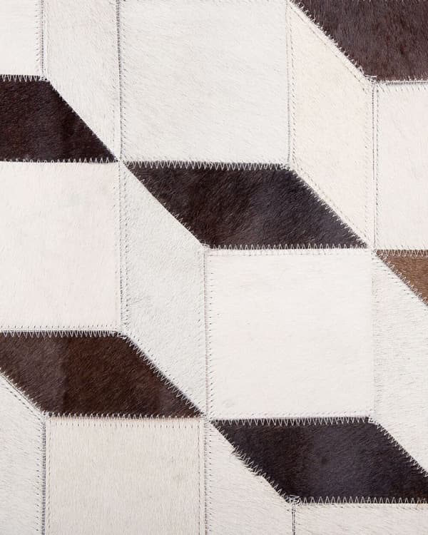 Patchwork-nahkamatto 140 x 200 cm valkoinen ALPKOY Lumarko!