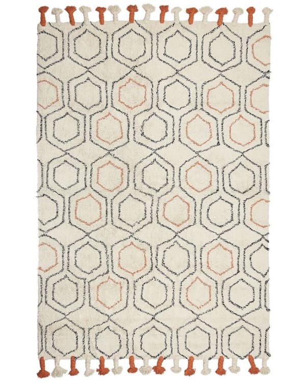 Bomullsmatta 160 x 230 cm beige-orange HAJIPUR Lumarko!
