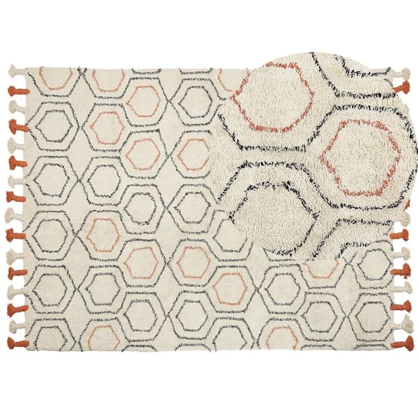Bomullsmatta 160 x 230 cm beige-orange HAJIPUR Lumarko!