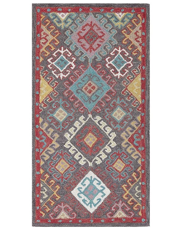 Uldtæppe 80 x 150 cm flerfarvet FINIKE Lumarko!