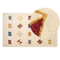 Miniatyrbild 1 av 6: Ull gabbeh matta 140 x 200 cm beige MISINLI Lumarko!