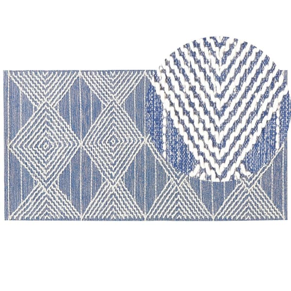 Villamatto 80 x 150 cm beige-sininen DATCA Lumarko!