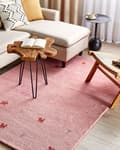 Miniatyrbillede 2 af 7: Uld gabbeh tæppe 140 x 200 cm pink YULAFI Lumarko!