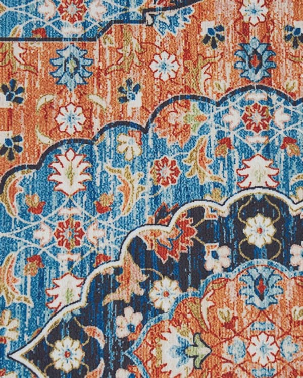 Matto 70 x 200 cm sininen/oranssi MIDALAM Lumarko!
